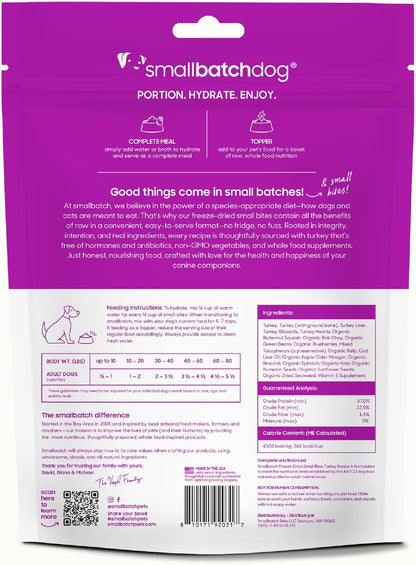 Small batch freeze dried raw small bites turkey recipe 7 OZ