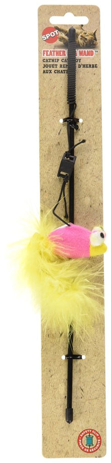 SPOT Ethical Feather Boa Toy with Wand and Catnip Cat Toy