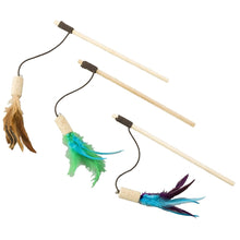 SPOT Ethical Pets Cork with Feathers Teaser Wand Bernet Cat Toy, Assorted