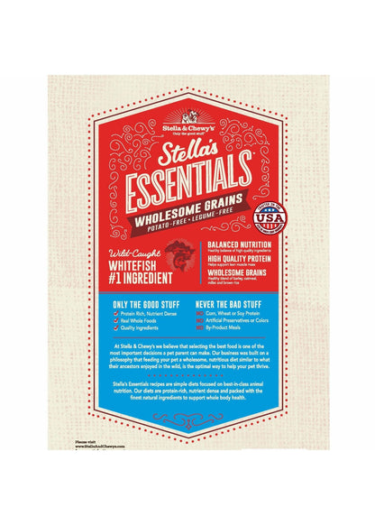 Stella and Chewy’s essentials wholesome grain white fish ancient grains and salmon recipe 25 lb