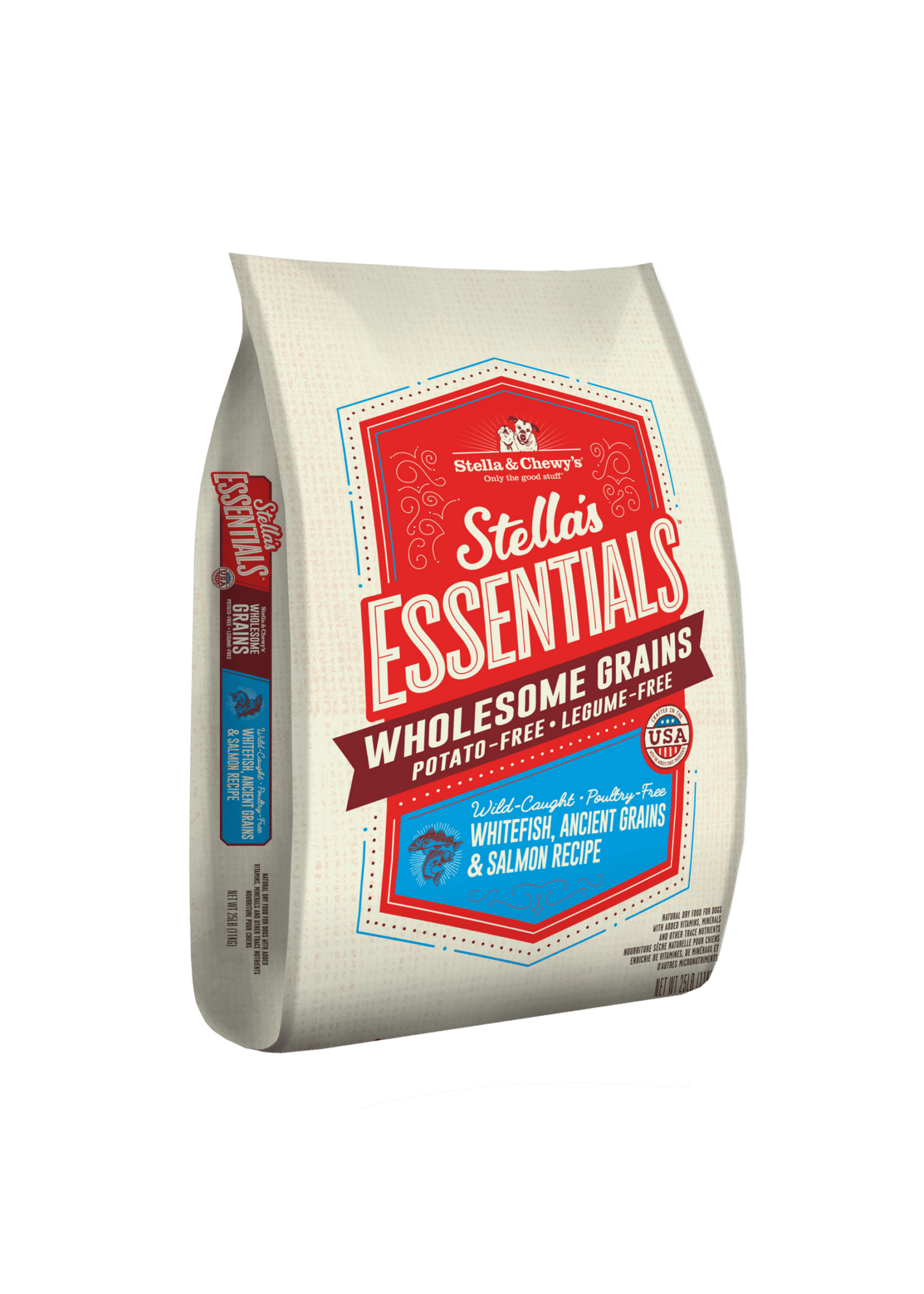 Stella and Chewy’s essentials wholesome grain white fish ancient grains and salmon recipe 25 lb