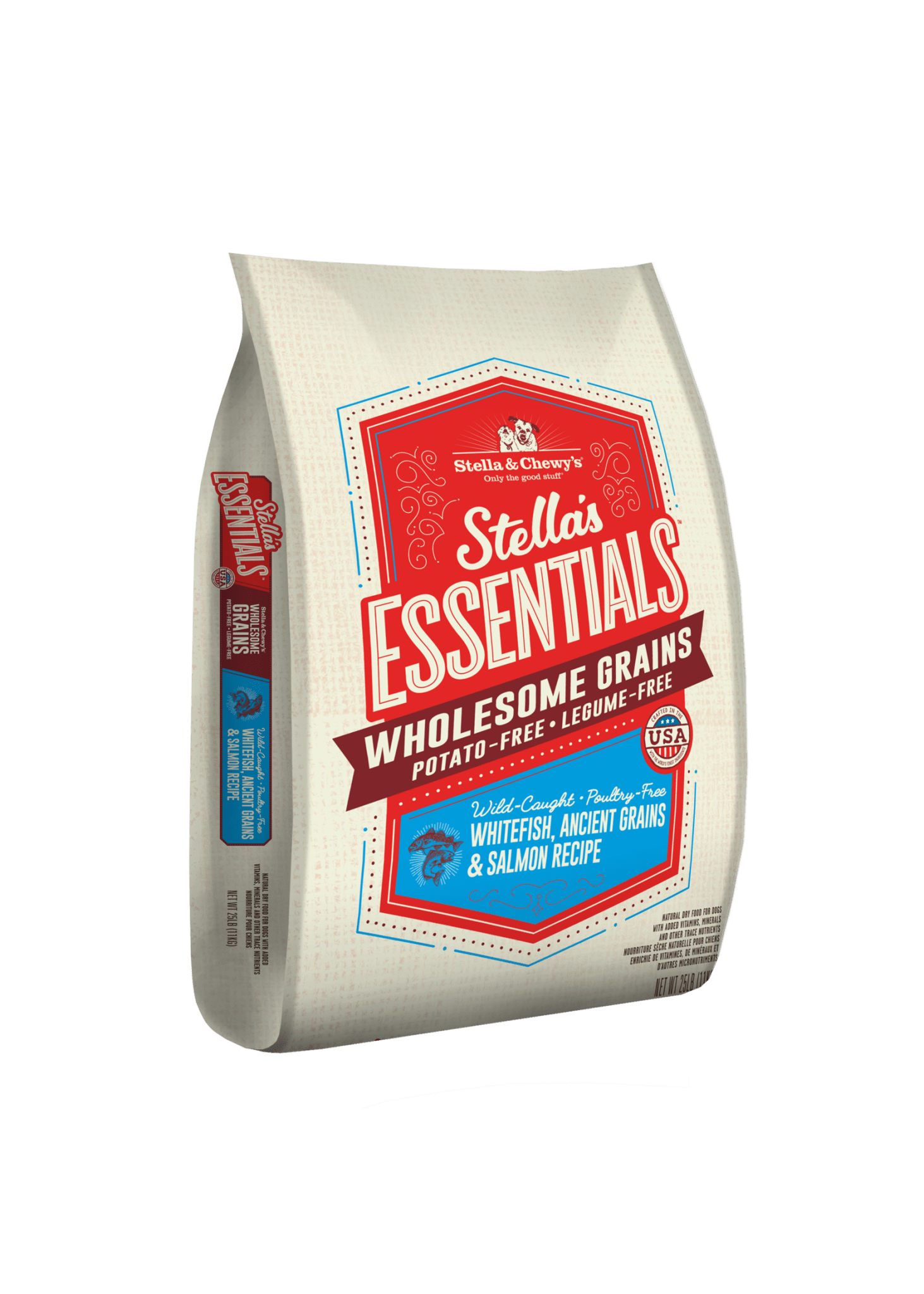 Stella and Chewy’s essentials wholesome grain white fish ancient grains and salmon recipe 25 lb