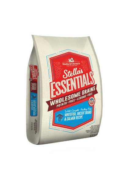 Stella and Chewy’s essentials wholesome grain white fish ancient grains and salmon recipe 25 lb