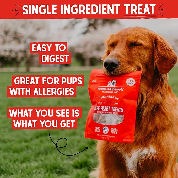 Stella and Chewy’s freeze dried raw 100% beef heart treats