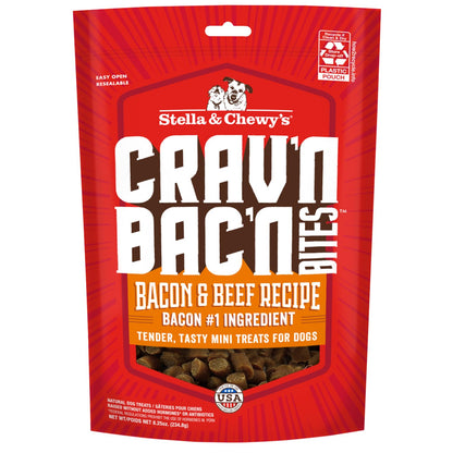 Stella & Chewy's Crav'n Bac'n Dog Treats Bacon & Beef Recipe, 8.25 oz. Bag
