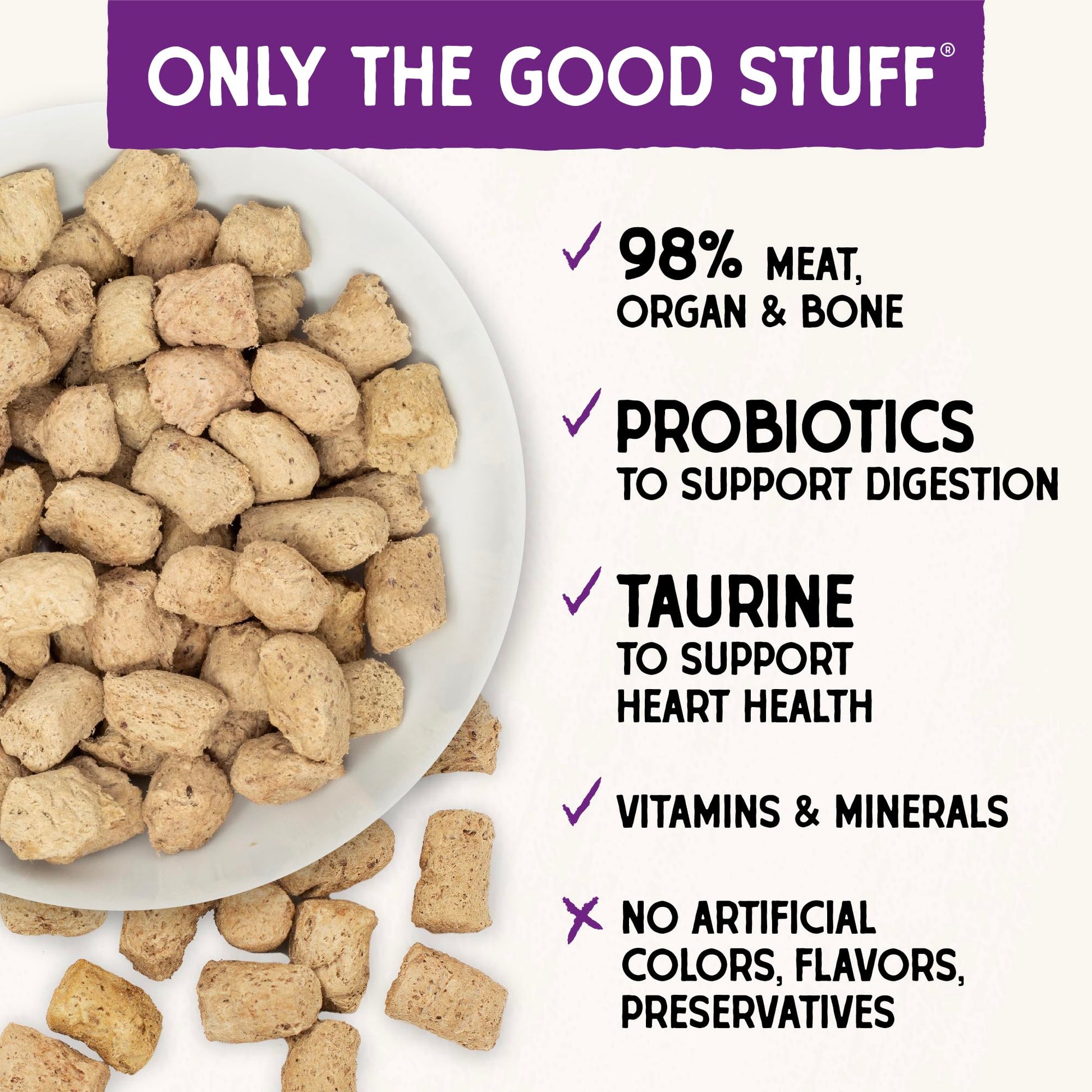 Stella & Chewy's Freeze - Dried Raw Cat Dinner Morsels – Grain Free, Protein Rich Cat & Kitten Food – Chick Chick Chicken Recipe – 3.5 oz Bag