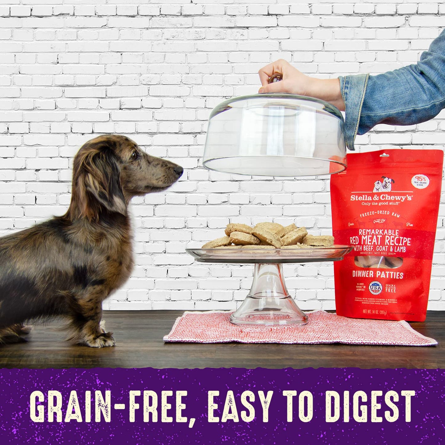 Stella & Chewy's Freeze Dried Raw Dinner Patties | Absolutely Rabbit Recipe | 14 oz Bag