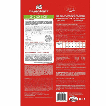 Stella & Chewy's Freeze Dried Raw Dinner Patties – Grain Free Dog Food, Protein Rich Duck Duck Goose Recipe – 25 oz Bag