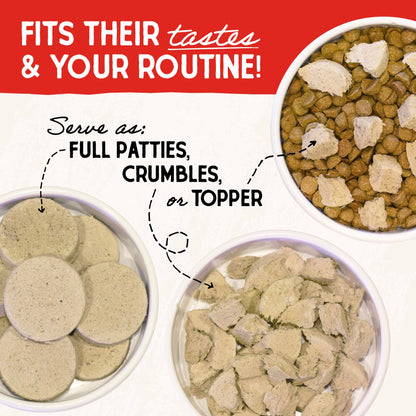 Stella & Chewy's Freeze Dried Raw Dinner Patties – Grain Free Dog Food, Protein Rich Tantalizing Turkey Recipe – 5.5 oz Bag