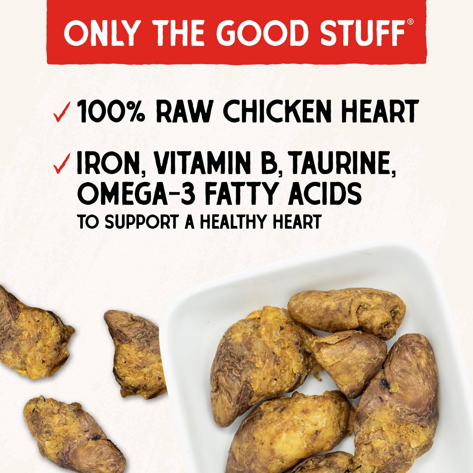 Stella & Chewy's Freeze - Dried Raw Single Ingredient Chicken Hearts Dog Treats, 11.5 oz. Bag