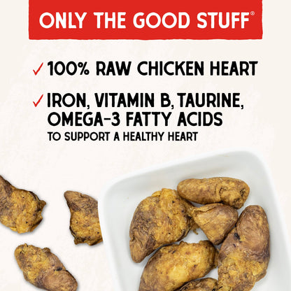 Stella & Chewy's Freeze - Dried Raw Single Ingredient Chicken Hearts Dog Treats, 3 oz. Bag