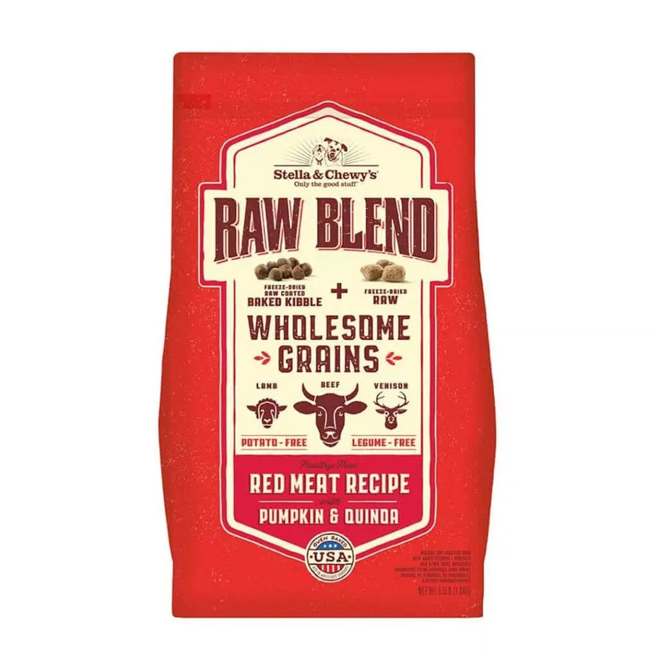 Stella & Chewy’s Raw blend wholesome grains red meat recipe pumpkin & quinoa dry dog food kibble 3.5lbs
