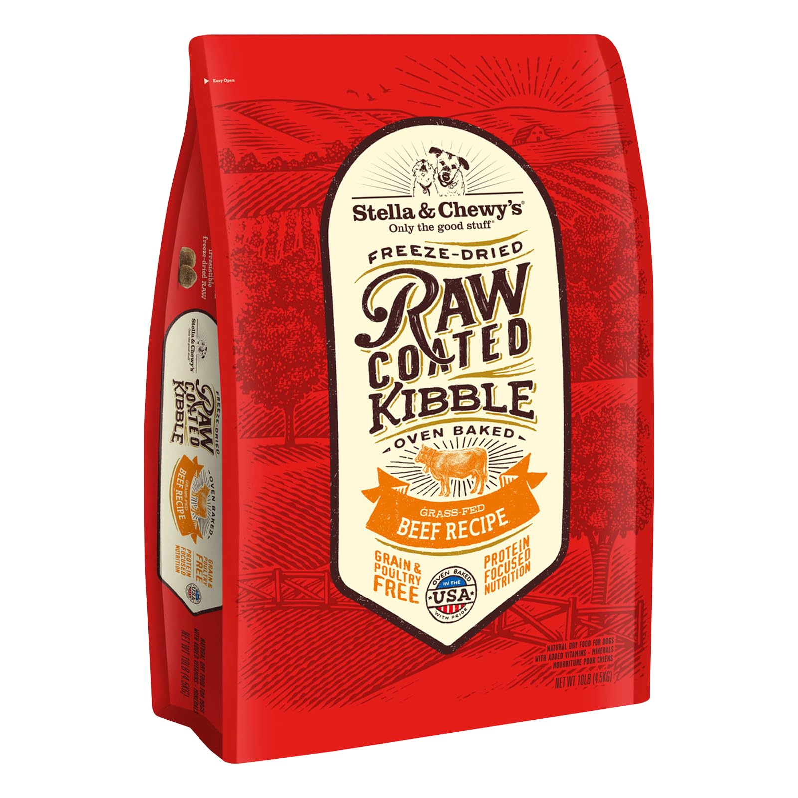 Stella & Chewy's Raw Coated Beef Recipe Dog Food | High - Protein Kibble (10 lb)