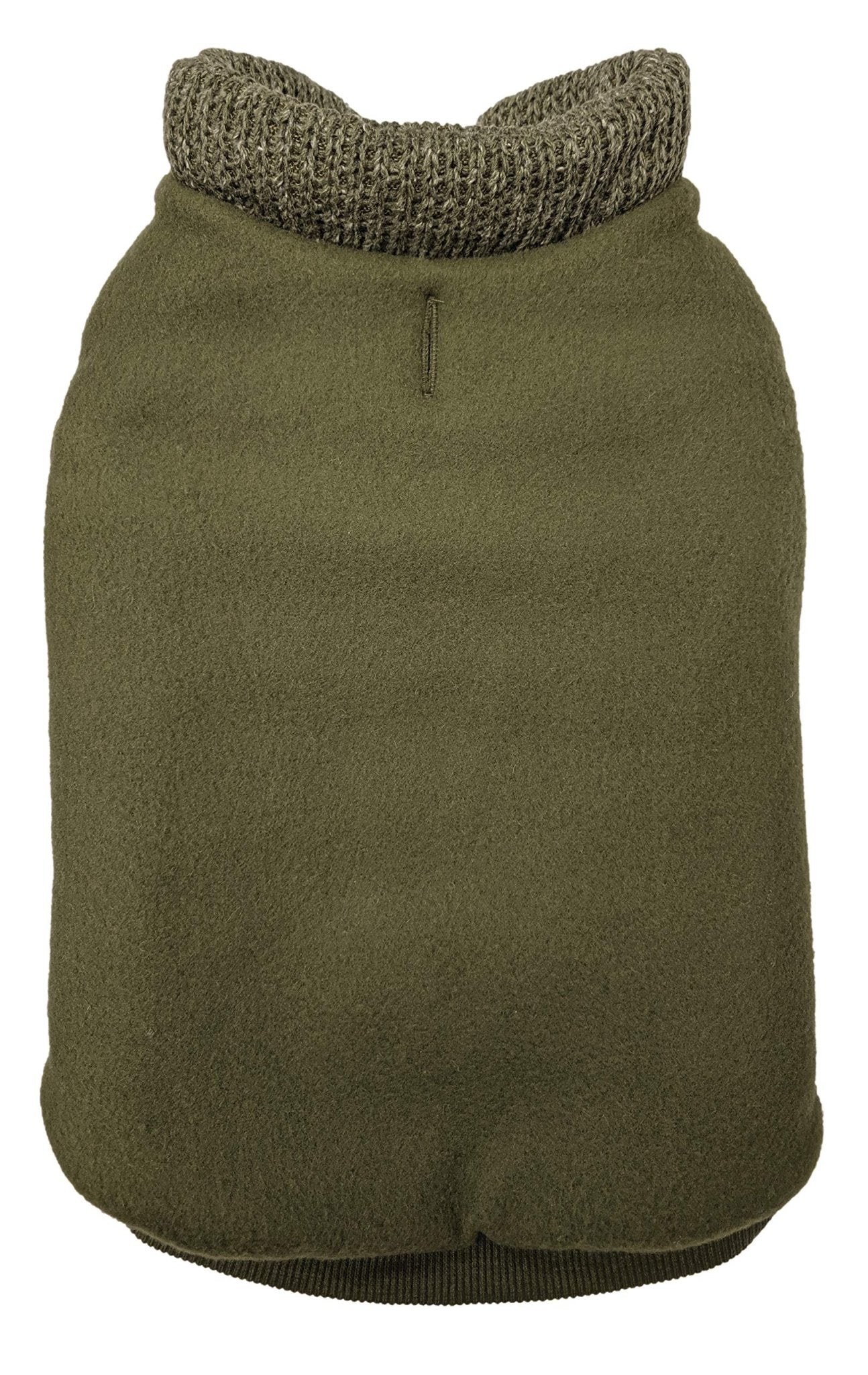 /Sweater Trim Puffy Coat/Dog Coat/Olive/Small