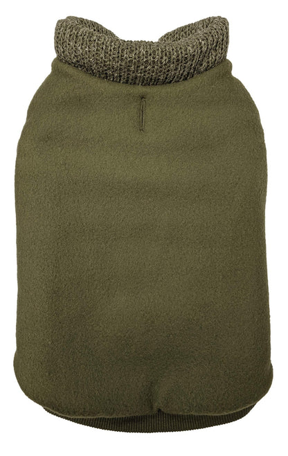 /Sweater Trim Puffy Coat/Dog Coat/Olive/Small