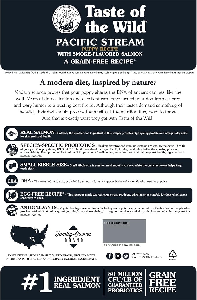 Taste of the wild pacific stream puppy recipe smoke flavored salmon 14lb