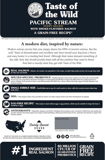 Taste of the wild pacific stream puppy recipe smoke flavored salmon 14lb