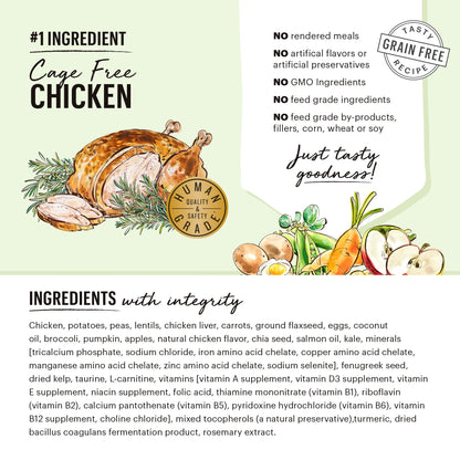 The Honest Kitchen Whole Food Clusters Small Breed Grain Free Chicken Dry Dog Food, 4 lb Bag