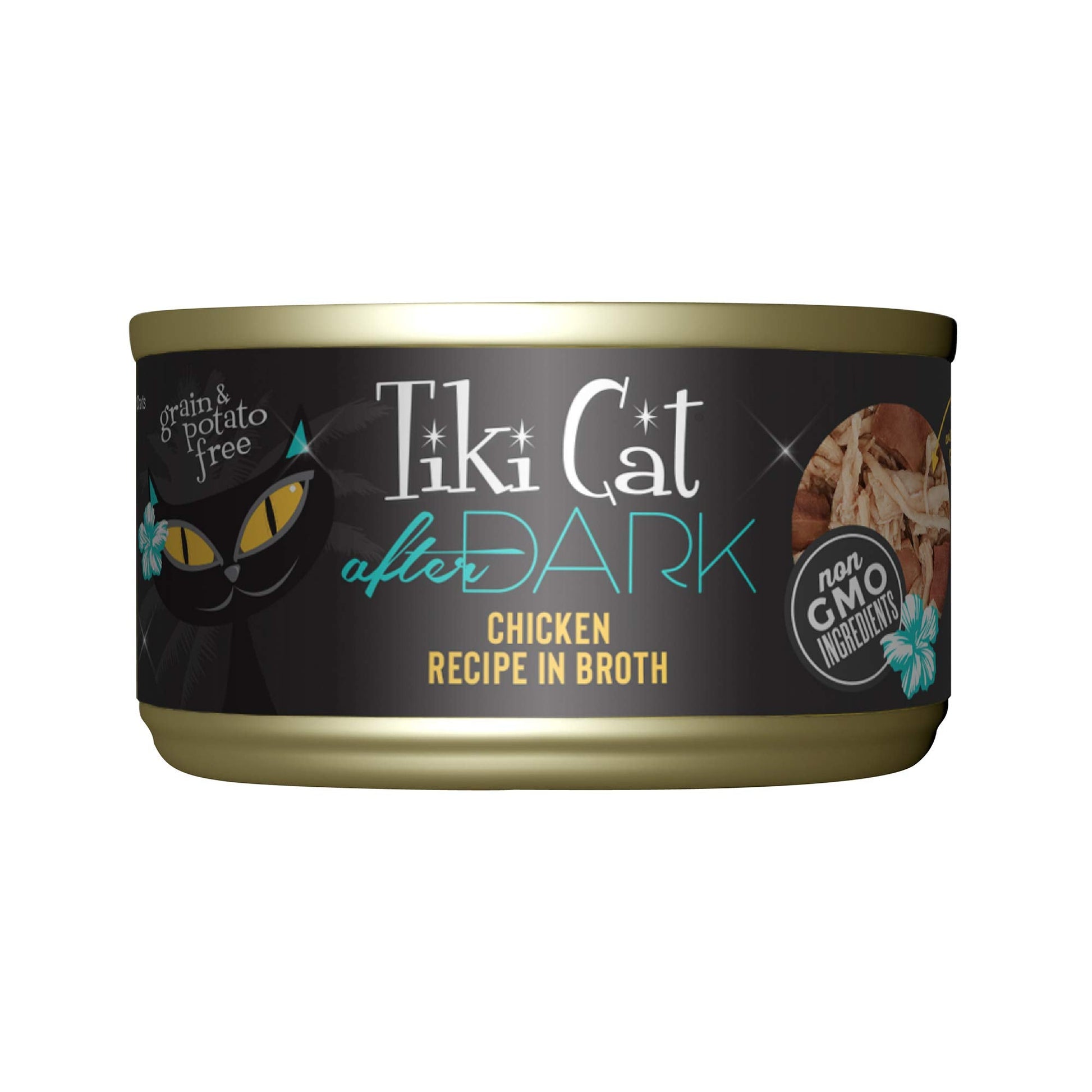 Tiki Cat After Dark, Chicken, High - Protein and 100% Non - GMO Ingredients, Wet Cat Food for Adult Cats, 2.8 oz. Cans