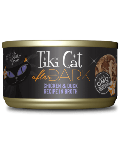 Tiki cat after dark wet canned cat food chicken & duck recipe in broth 3oz