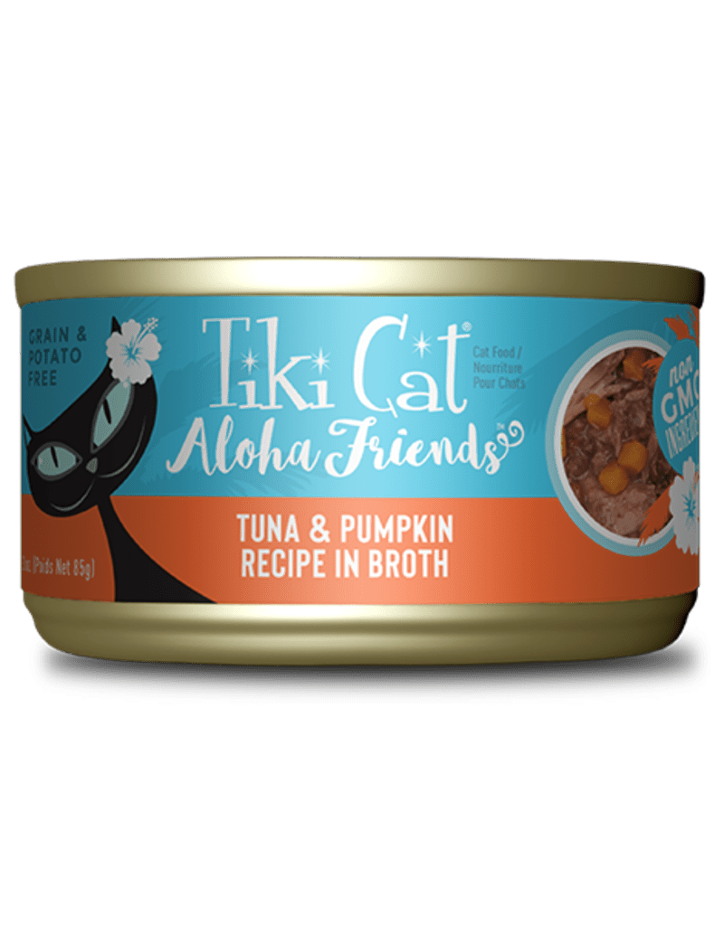 Tiki cat aloha friends tuna & pumpkin in broth 3oz canned