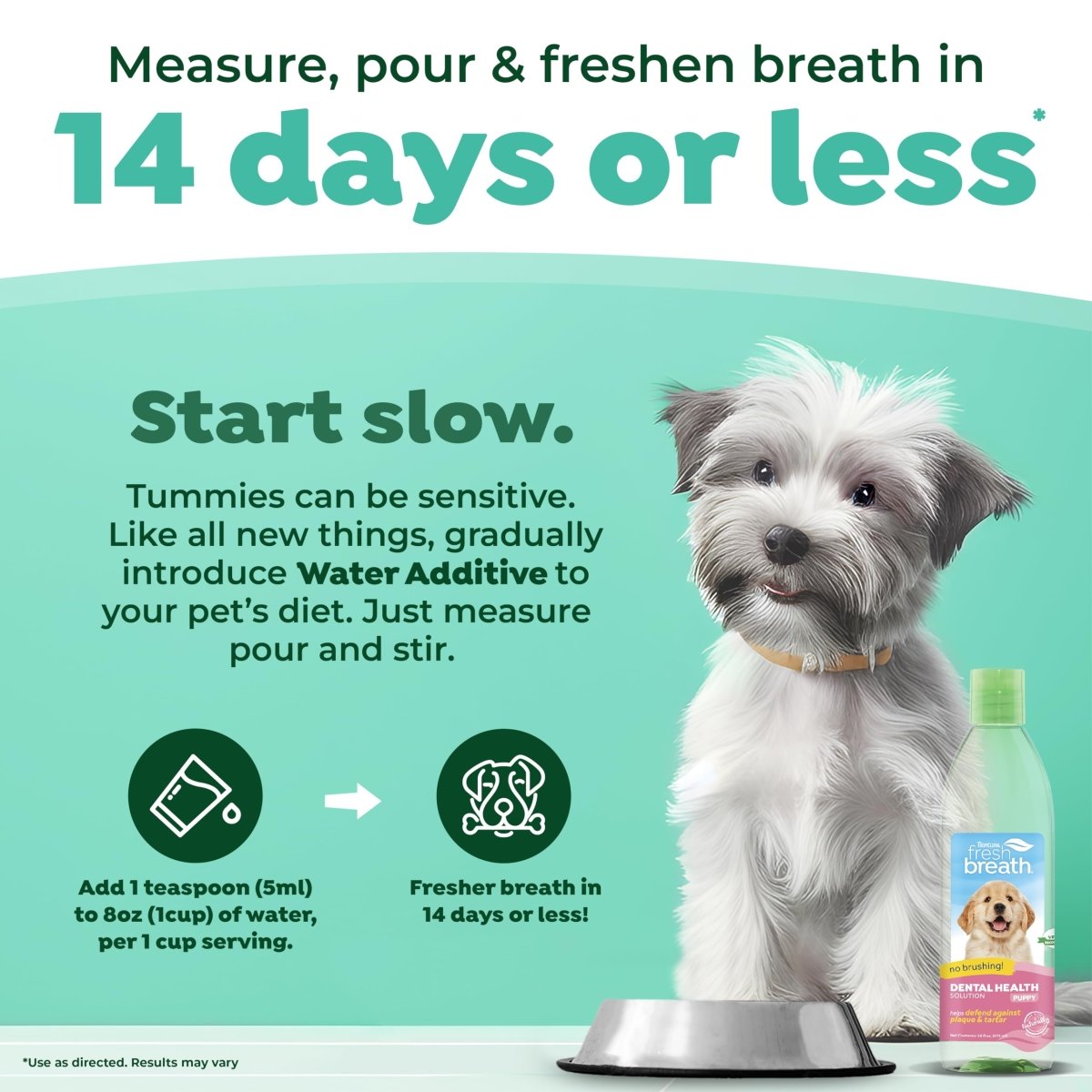 TropiClean Fresh Breath for Puppies | Dog Oral Care Water Additive | Puppy Breath Freshener for Dental Health| Made in the USA | 16 oz.