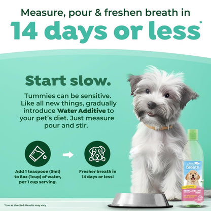 TropiClean Fresh Breath for Puppies | Dog Oral Care Water Additive | Puppy Breath Freshener for Dental Health| Made in the USA | 16 oz.