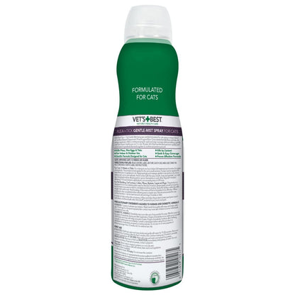 Vet's Best Flea and Tick Gentle Mist Spray for Cats Flea Treatment Plant Based Formula Certified Natural Oils - 6.3 oz