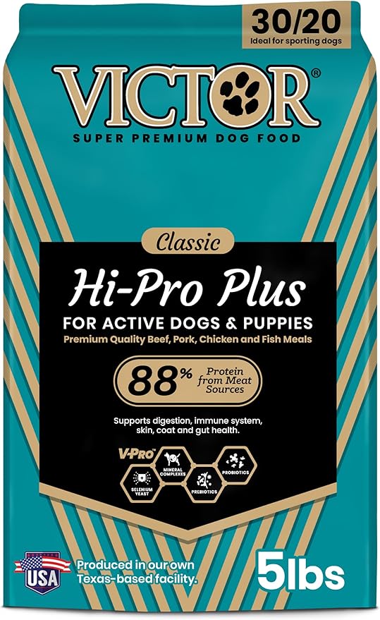 Victor hi pro plus for active dogs and puppies kibble 5 lbs