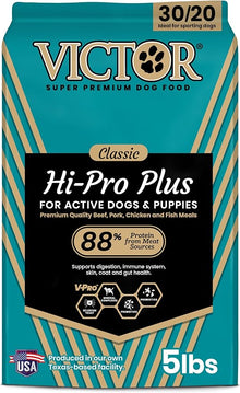Victor hi pro plus for active dogs and puppies kibble 5 lbs