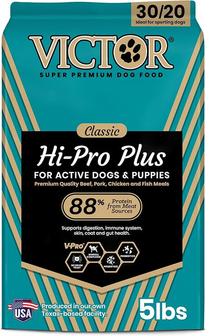 Victor hi pro plus for active dogs and puppies kibble 5 lbs