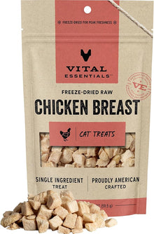 Vital essentials freeze dried raw chicken breast cat treats 2.1oz
