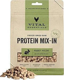 Vital essentials freeze dried raw protein mix in rabbit recipe mini nibs topper for dogs 6oz