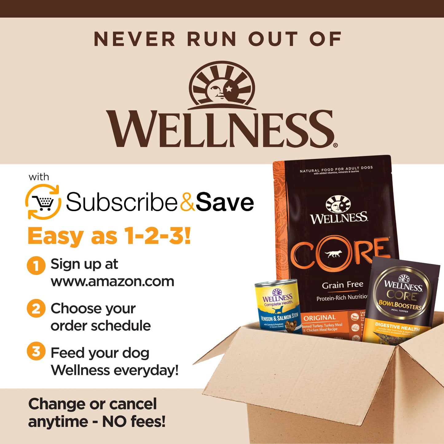 Wellness Core Grain - Free High - Protein Dry Dog Food – Ocean Whitefish, Herring & Salmon Recipe, 4 lb Bag | Natural Ingredients for Adult Dogs