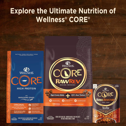 Wellness Core Hearty Cuts Natural Wet Grain - Free Canned Dog Food – Chicken & Turkey Recipe, 12.5 oz | Protein - Rich & Grain - Free Wet Dog Food