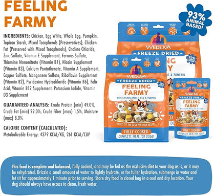 Weruva Freeze dried feeling farmy with chicken breast, egg and pumpkin 13 oz