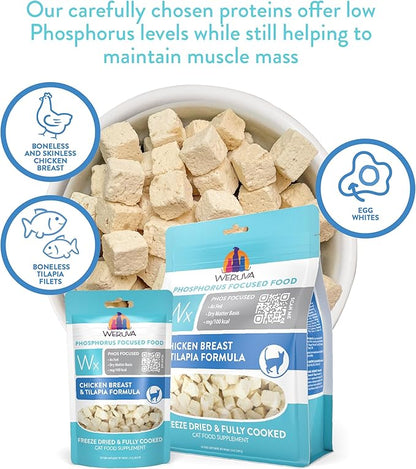 Weruva Wx Phos Focused Chicken Breast & Tilapia Formula Grain - Free Freeze - Dried Cat Food, 1 - oz bag