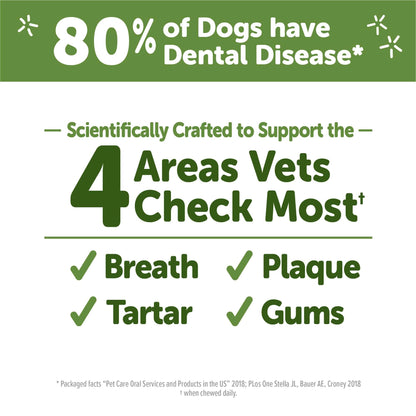 Whimzees Wellness Daily Brushzees Dog Dental Treats, Natural Chews, Medium Size Stick, (7 Count)