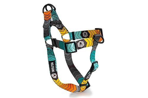 Wolfgang Premium No - Pull Dog Harness for Small Medium Large Dogs - ChevTech Print - XL - 1 Inch x 26 - 38 Inch