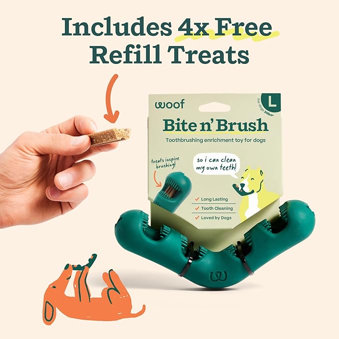 Woof bite n’ brush toothbrushing for dogs large