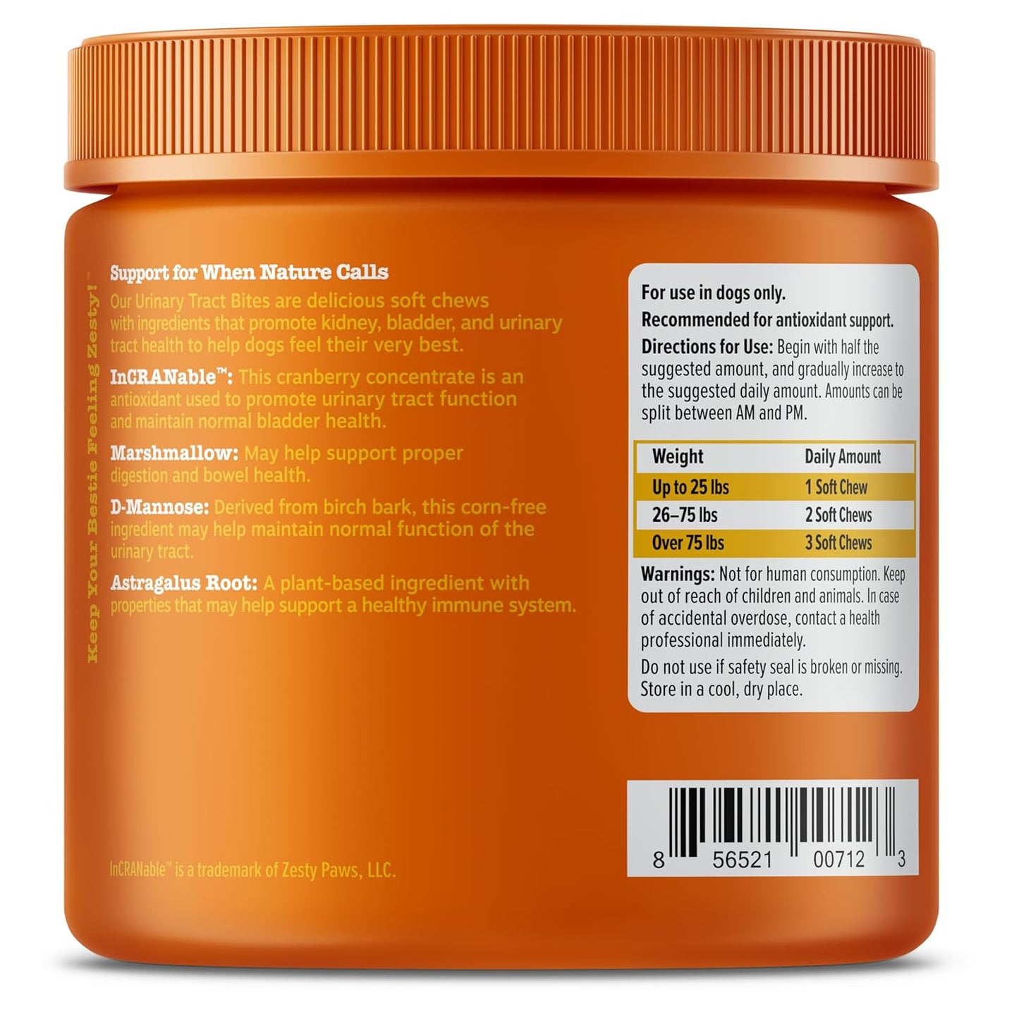 Zesty paws urinary tract bites 90 soft chews chicken flavor