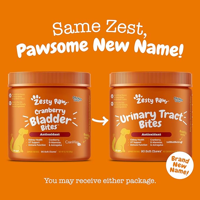 Zesty paws urinary tract bites 90 soft chews chicken flavor