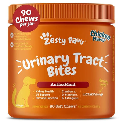 Zesty paws urinary tract bites 90 soft chews chicken flavor