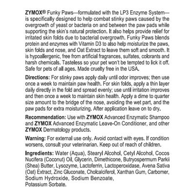 Zymox funky paws paw nose and foot cream for dogs and cat’s fragrance free 3.2oz